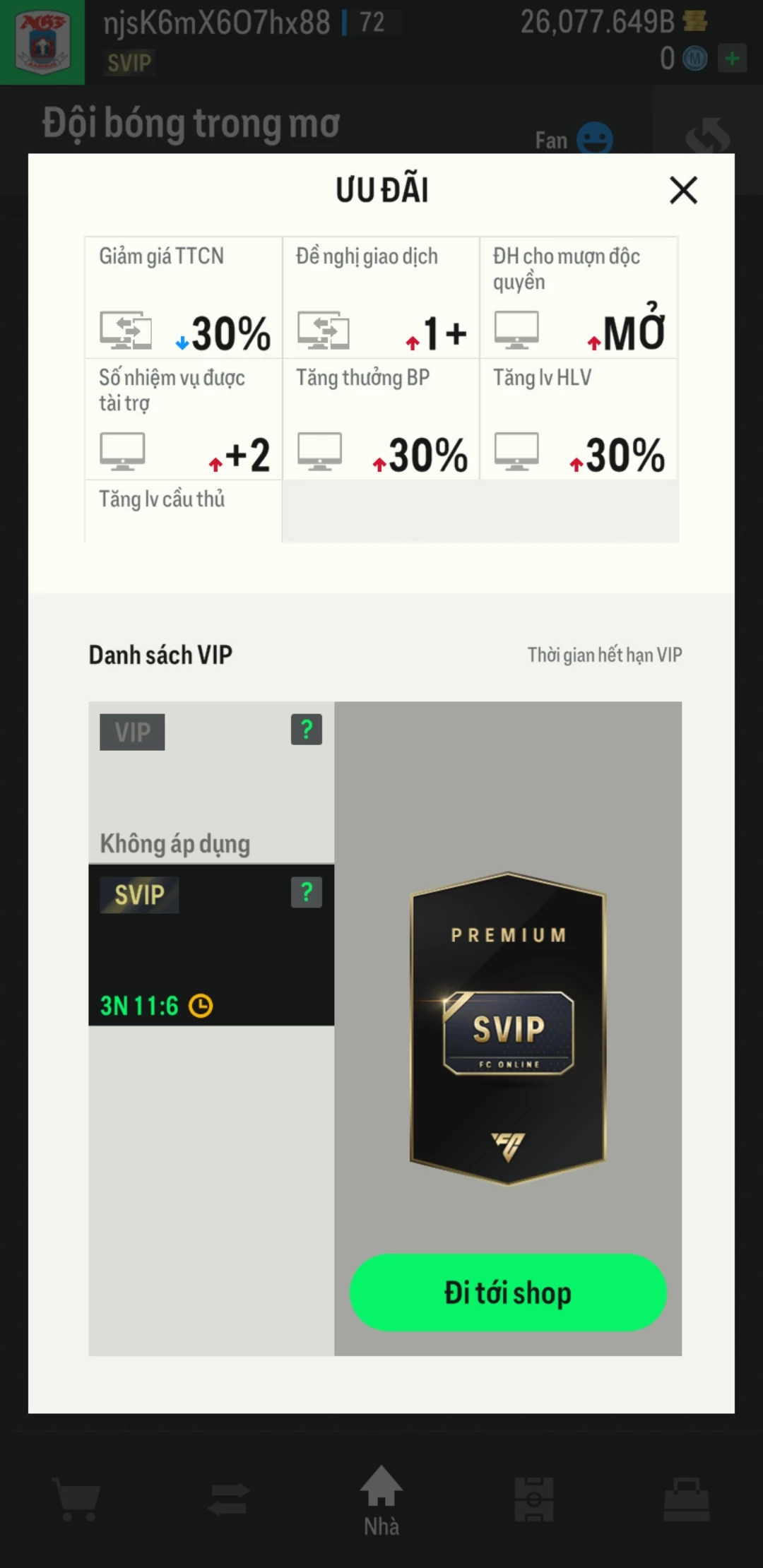 Ảnh ACC mở thẻ (LOẠI SVIP) bao gồm 1 gói thẻ +12 và 500+ đến 600+ thẻ cầu thủ từ Siêu sao đến Miền núi các loại. Có sẵn BP trắng trong acc từ 18.000 tỷ BP đến 26.000 tỷ BP, kèm theo nhiều ngày SVIP